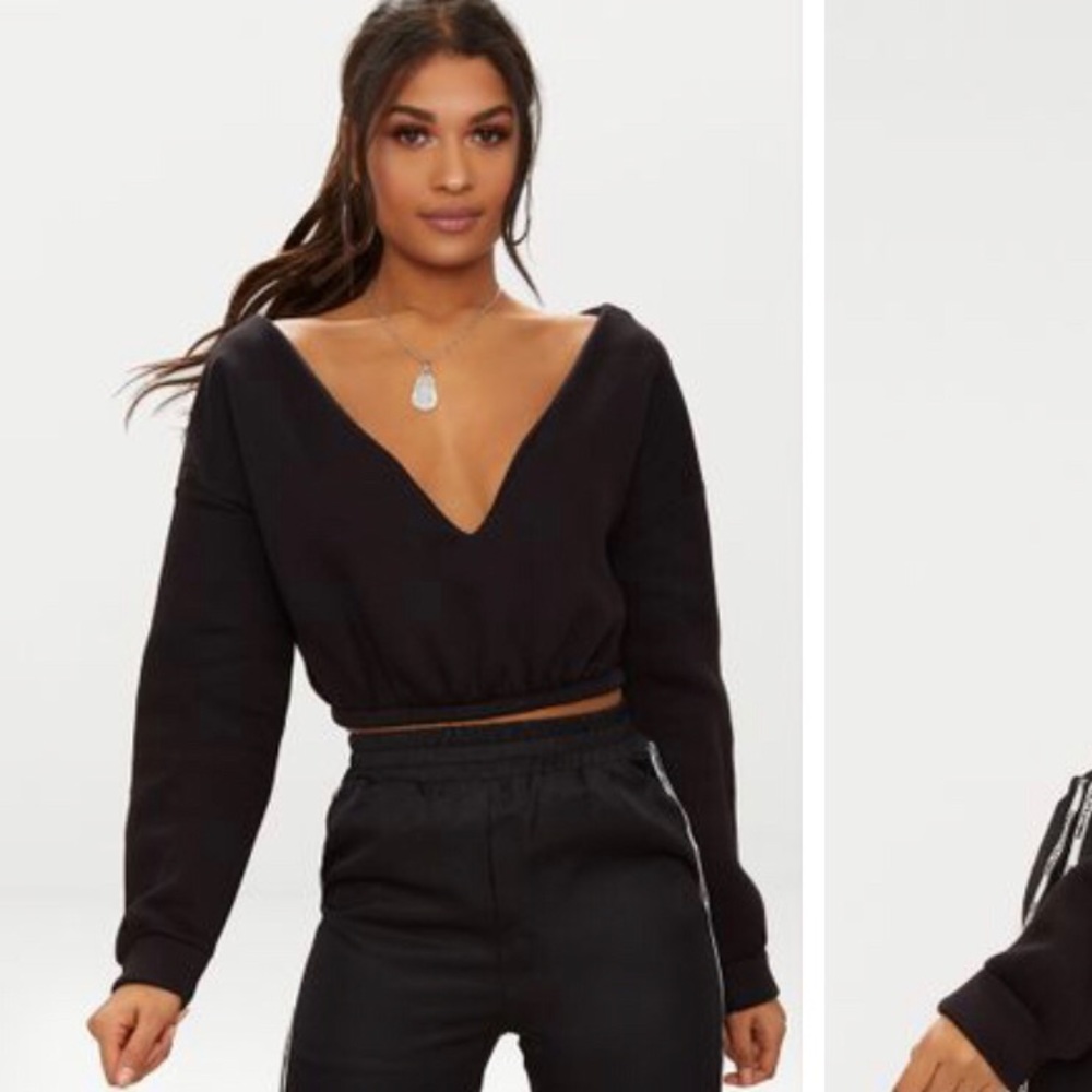 Crop off the shoulder sweater